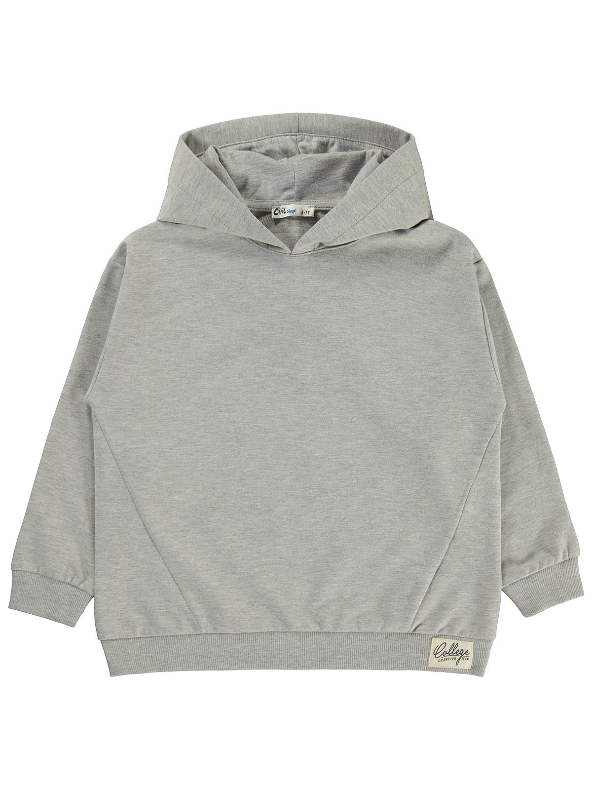 Civil Boys Basic Kapşonlu 6-9 Yaş Sweatshirt - Gri