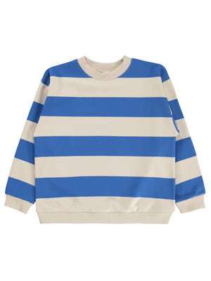 Civil Boys Kalın Çizgili Basic 6-9 Yaş Sweatshirt - Mavi