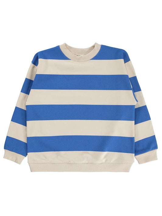 Civil Erkek Çocuk Kalın Çizgili Basic Sweatshirt | 2 İp Uzun Kol | Okul Kreş ve Günlük Kullanım - Mavi
