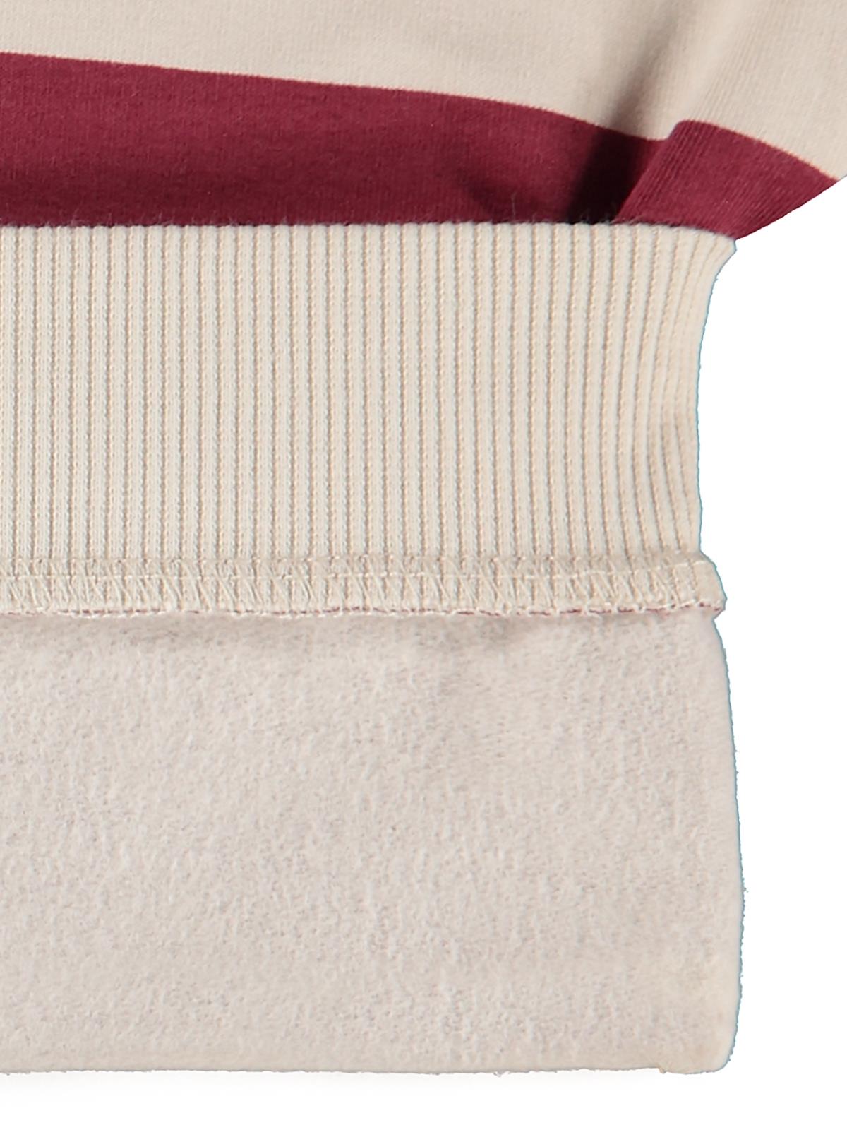 Civil Erkek Çocuk Kalın Çizgili Basic Sweatshirt | 2 İp Uzun Kol | Okul Kreş ve Günlük Kullanım - Bordo