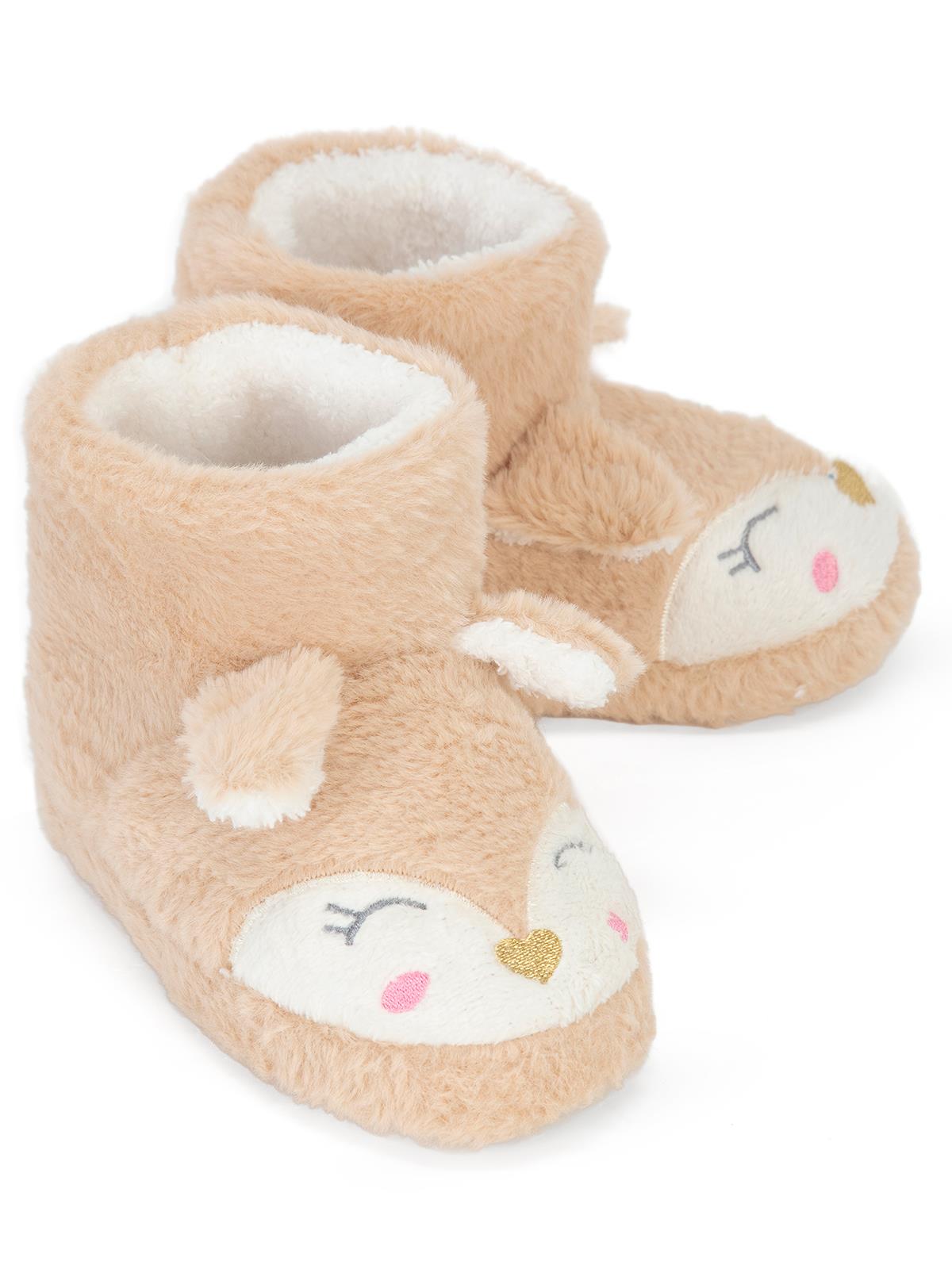 Civil Girls Tilki Fügürlü Uzun 31-35 Numara Panduf - Bej
