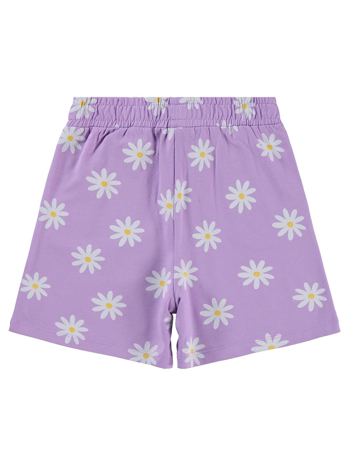 Civil Girls Papatya Desenli 6-9 Yaş Şort - Lila