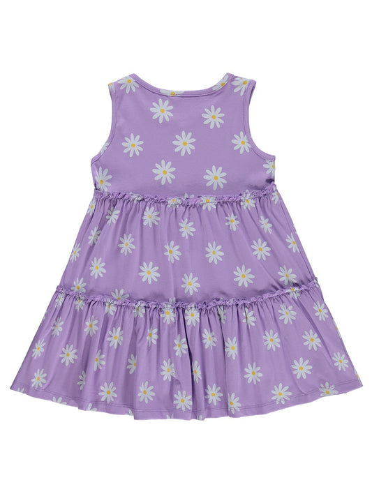 Civil Girls Papatya Desenli 6-9 Yaş Elbise - Lila