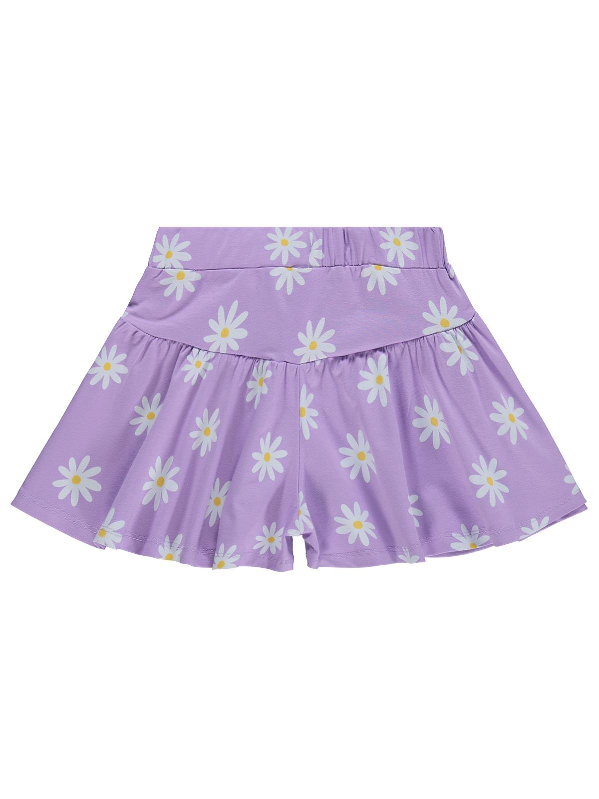 Civil Girls Papatya Desenli 6-9 Yaş Etek - Lila