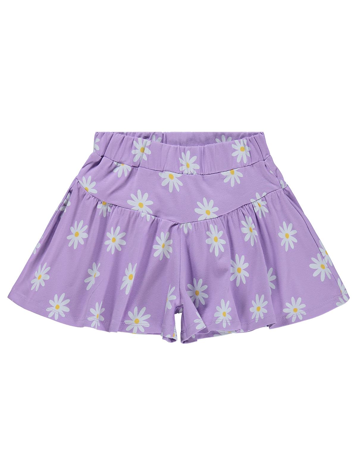 Civil Girls Papatya Desenli 6-9 Yaş Etek - Lila
