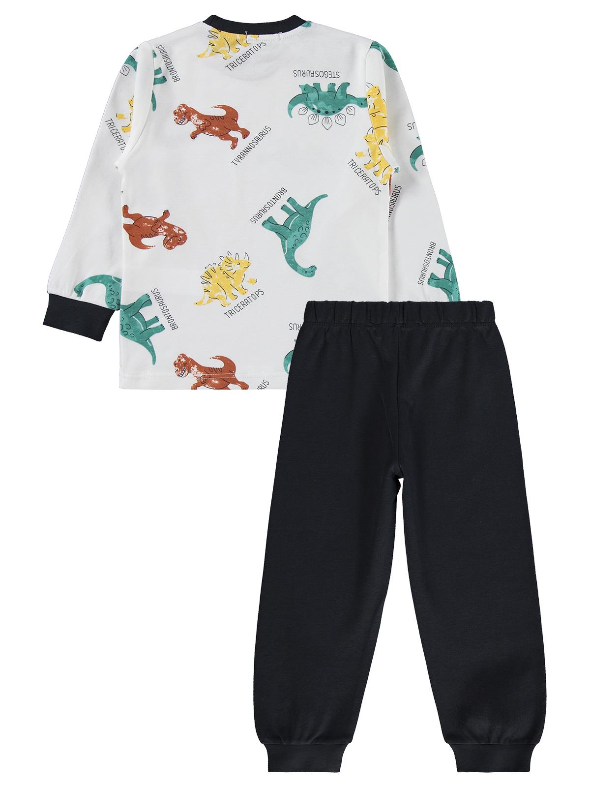 Civil Boys Dinozor Baskılı 2-5 Yaş Pijama Takımı - Gri