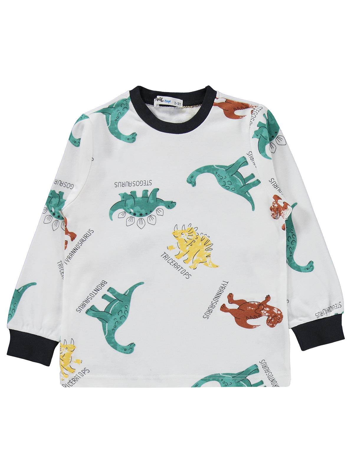 Civil Boys Dinozor Baskılı 2-5 Yaş Pijama Takımı - Gri