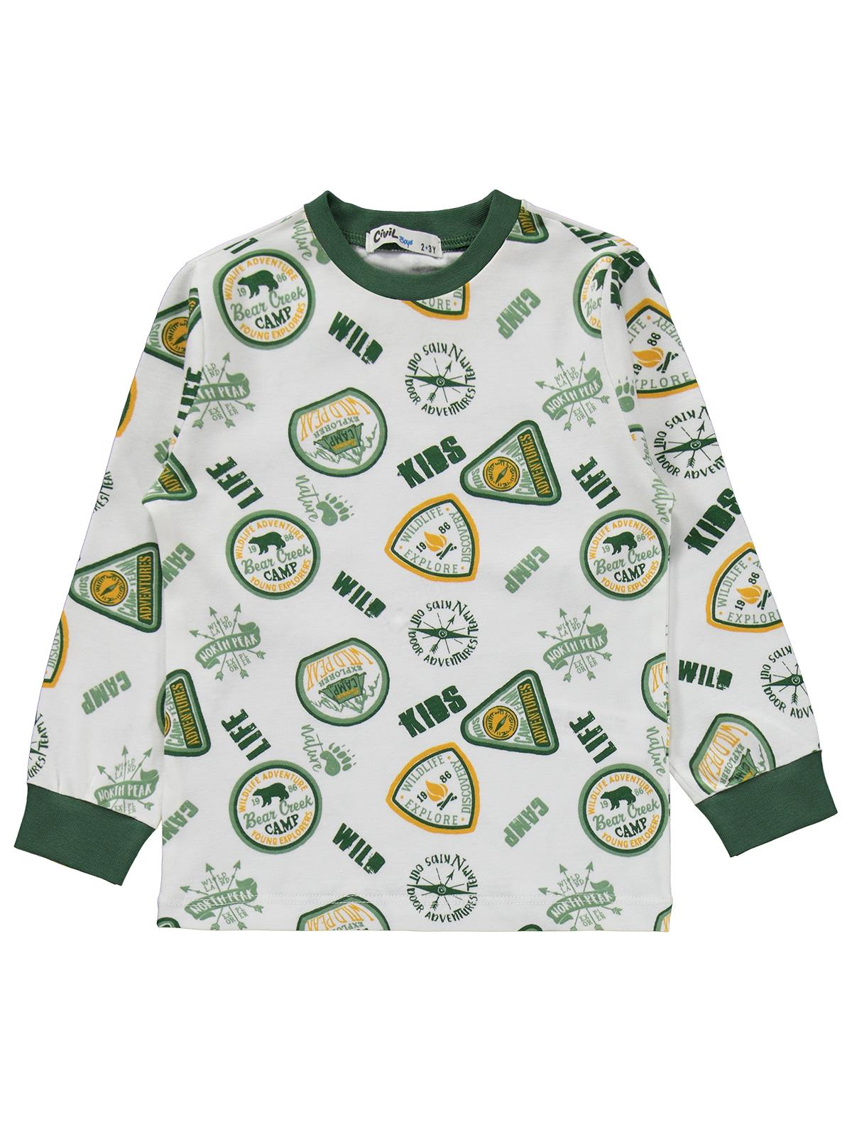 Civil Boys Kids Armalar Baskılı 2-5 Yaş Pijama Takımı - Yeşil