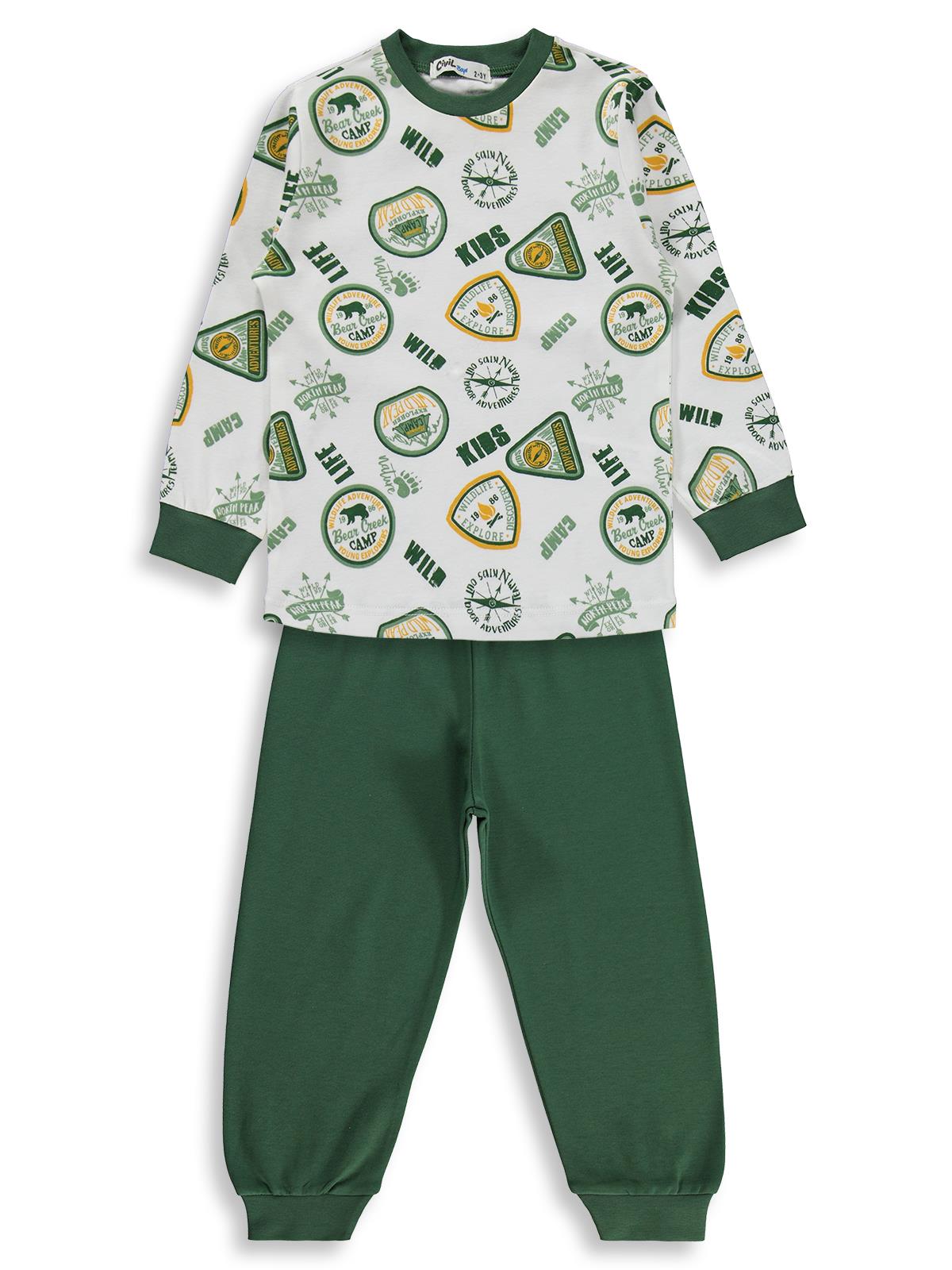 Civil Boys Kids Armalar Baskılı 2-5 Yaş Pijama Takımı - Yeşil