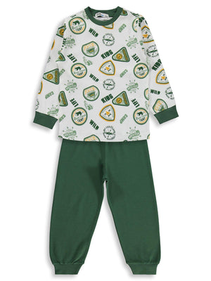 Civil Boys Kids Armalar Baskılı 2-5 Yaş Pijama Takımı - Yeşil