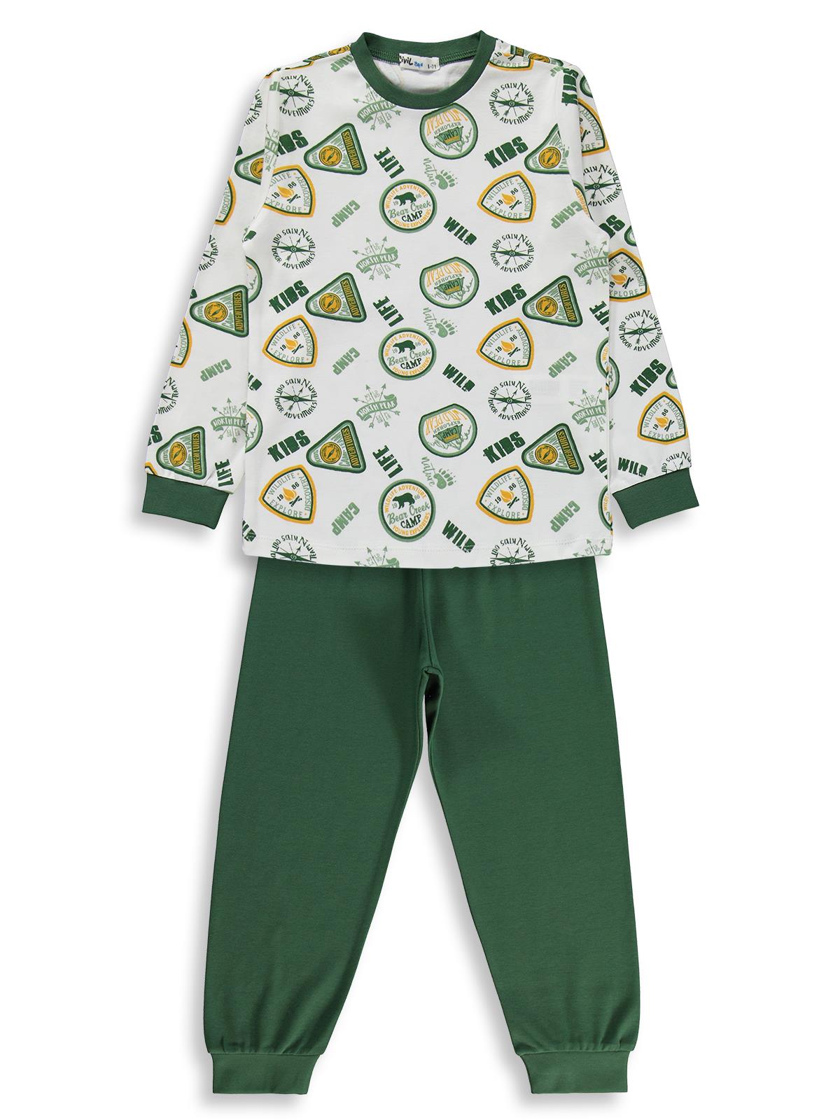 Civil Boys Kids Armalar Baskılı 6-9 Yaş Pijama Takımı - Yeşil