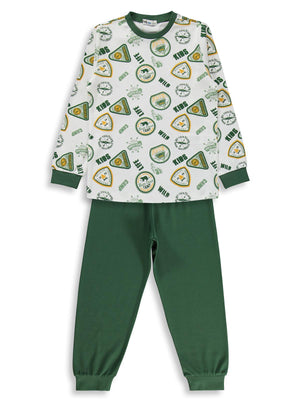 Civil Boys Kids Armalar Baskılı 6-9 Yaş Pijama Takımı - Yeşil