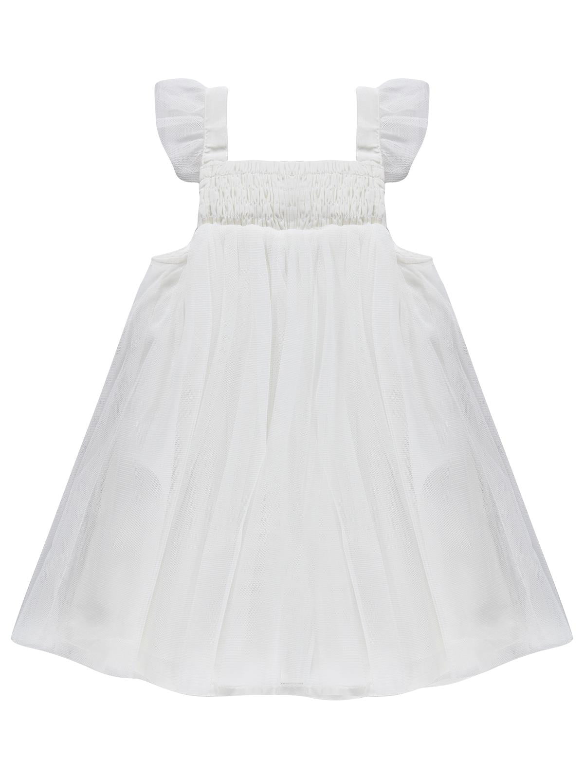 Civil Baby Askılı Tüllü 6-18 Ay Elbise - Ekru