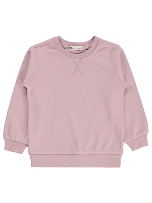 Civil Kız Çocuk Düz Sweatshirt | İnterlok Uzun Kol Bisiklet Yaka | Okul Kreş ve Günlük Kullanım - Lila