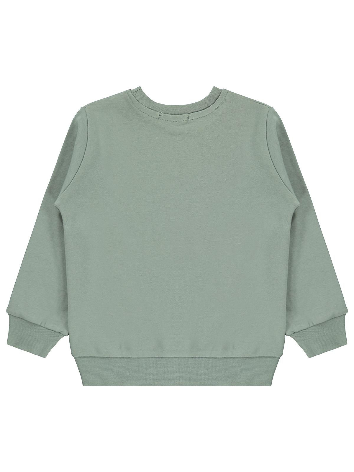 Civil Kız Çocuk Düz Sweatshirt | İnterlok Uzun Kol Bisiklet Yaka | Okul Kreş ve Günlük Kullanım - Yeşil