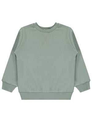 Civil Kız Çocuk Düz Sweatshirt | İnterlok Uzun Kol Bisiklet Yaka | Okul Kreş ve Günlük Kullanım - Yeşil