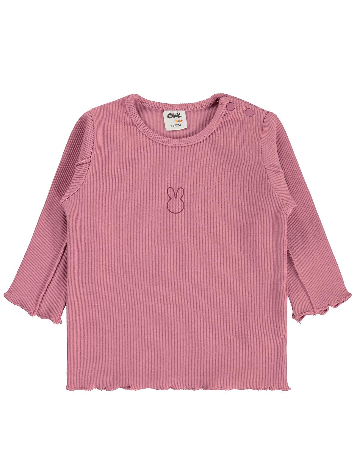 Civil Baby Tavşan Baskılı 6-18 Ay Sweatshirt - Pembe