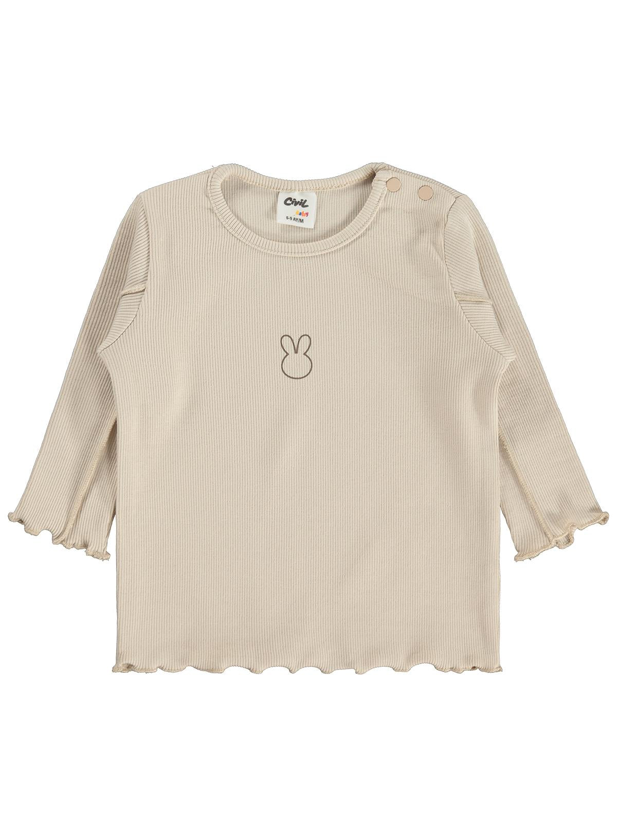 Civil Baby Tavşan Baskılı 6-18 Ay Sweatshirt - Bej