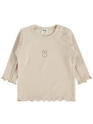 Civil Baby Tavşan Baskılı 6-18 Ay Sweatshirt - Bej