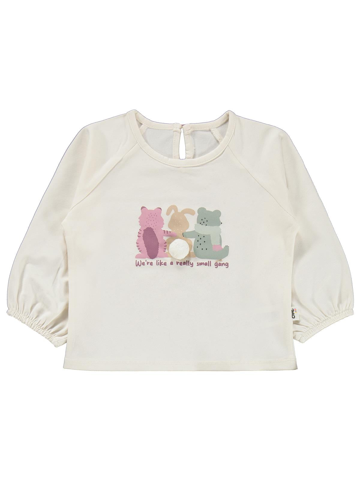 Civil Baby Puan Empirme Tavşan Baskılı 6-18 Ay Takım - Ekru