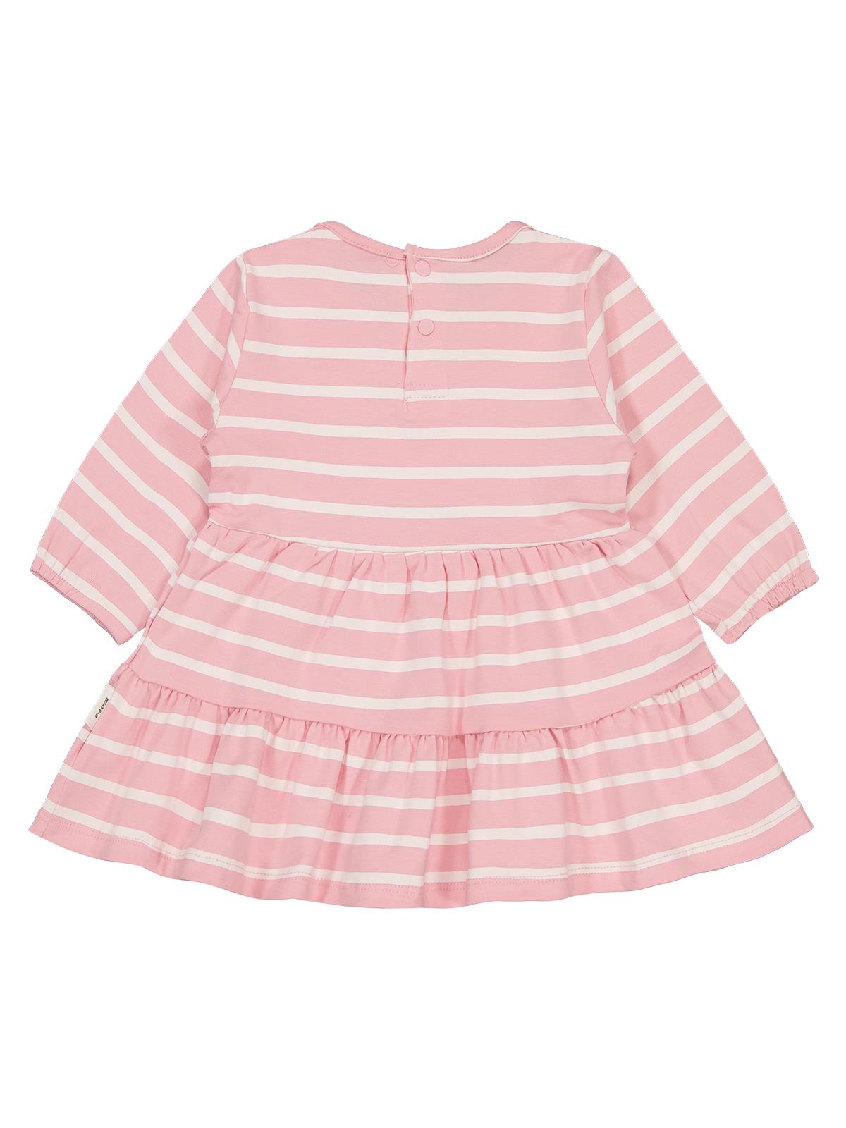 Civil Baby Tavşan Aplikeli Çizgili 6-18 Ay Elbise - Pembe