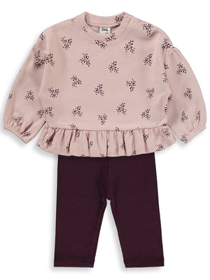 Civil Baby Etnik Desen Empirme 6-18 Ay Takım - Pembe