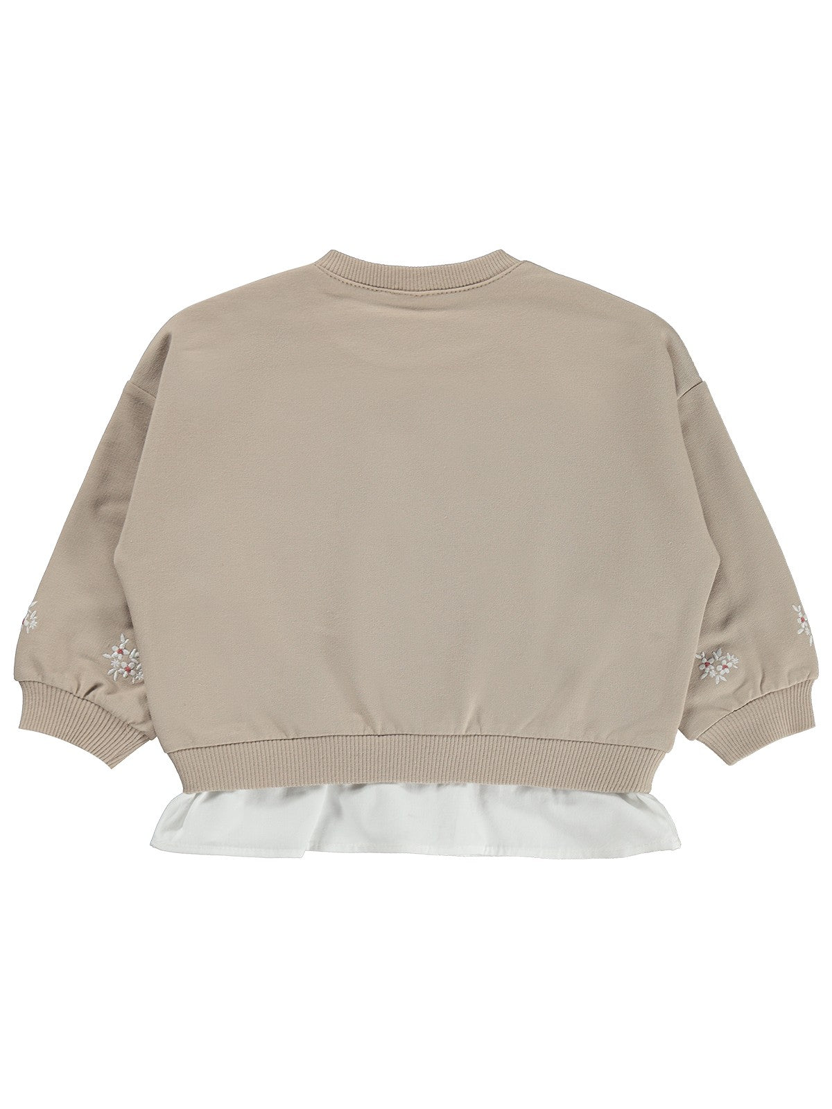 Civil Baby Garni Çiçek Nakışlı 6-18 Ay Sweatshirt - Bej
