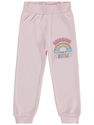 Civil Girls Rainbow Baskılı 2-5 Yaş Eşofman Altı  - Pembe