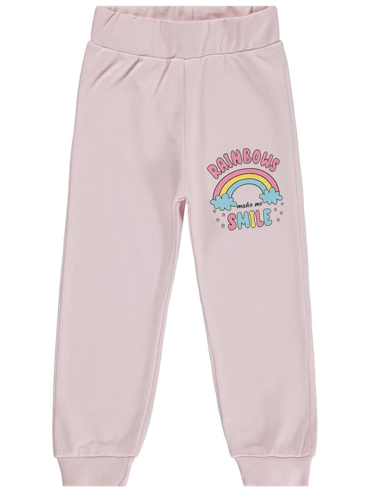 Civil Girls Rainbow Baskılı 2-5 Yaş Eşofman Altı  - Pembe