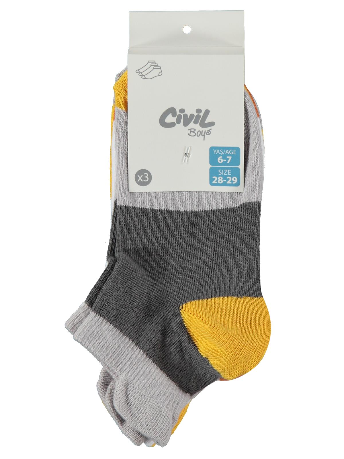 Civil Boys Basic Clours 3'lü 2-12 Yaş Erkek Çocuk Patik Çorap