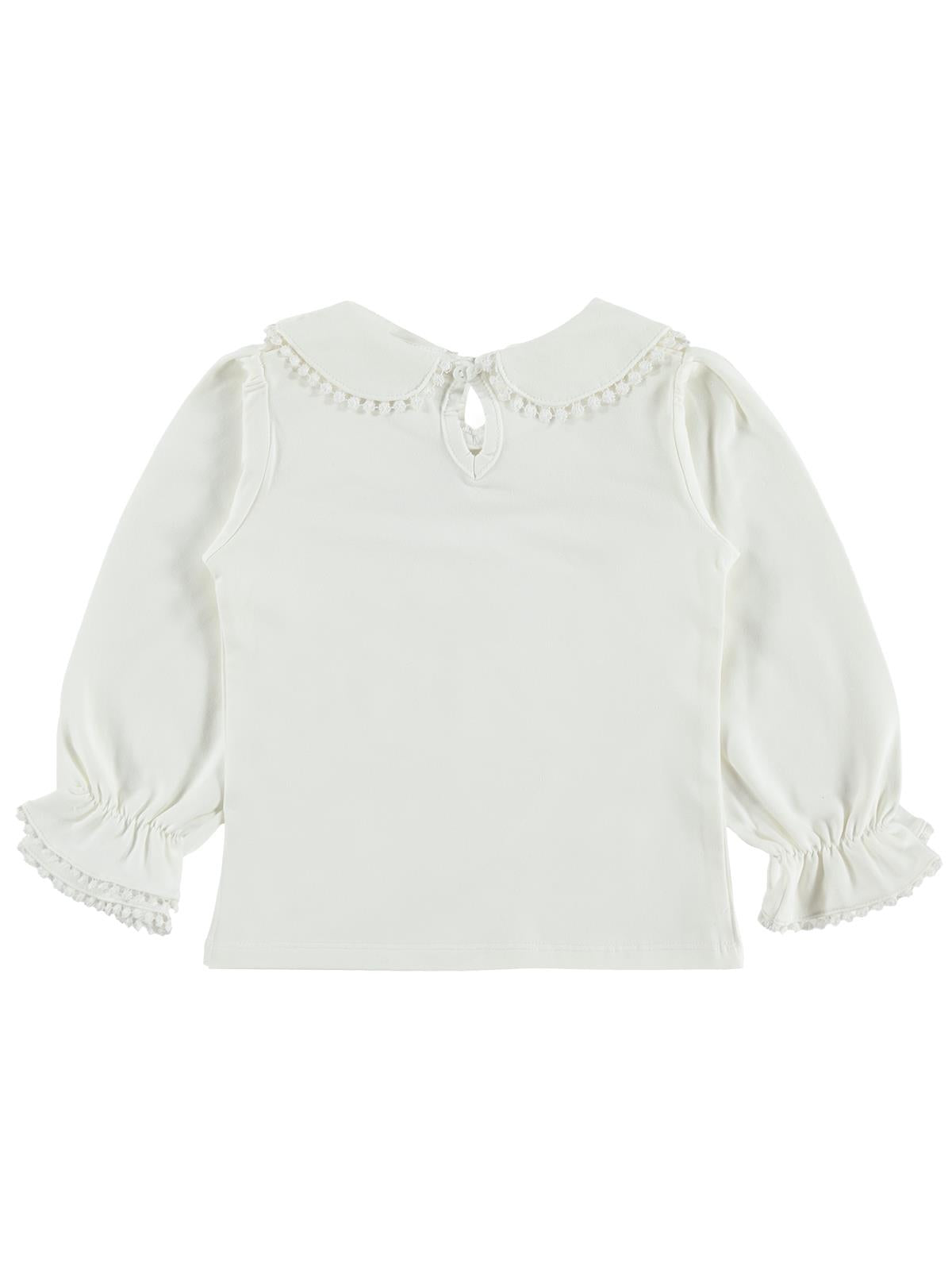 Civil Girls Dantel Şeritli 2-5 Yaş Sweatshirt - Ekru