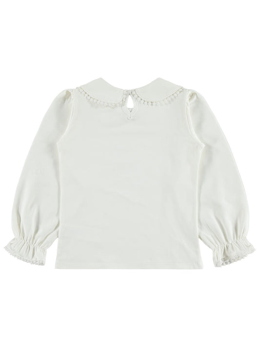 Civil Girls Dantel Şeritli 6-9 Yaş Sweatshirt - Ekru