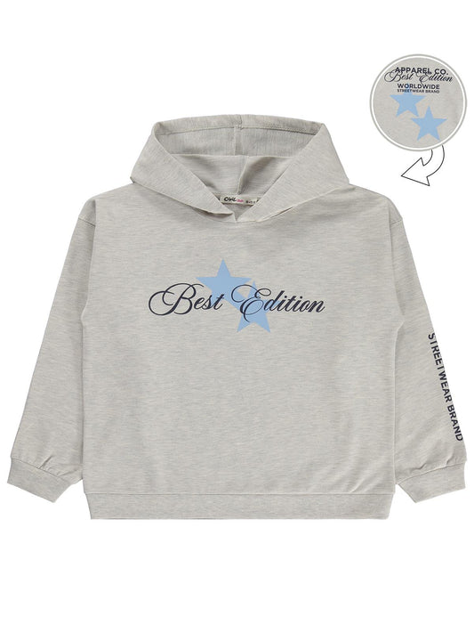 Civil Girls Yıldız Baskılı 10-13 Yaş Sweatshirt - Ekru