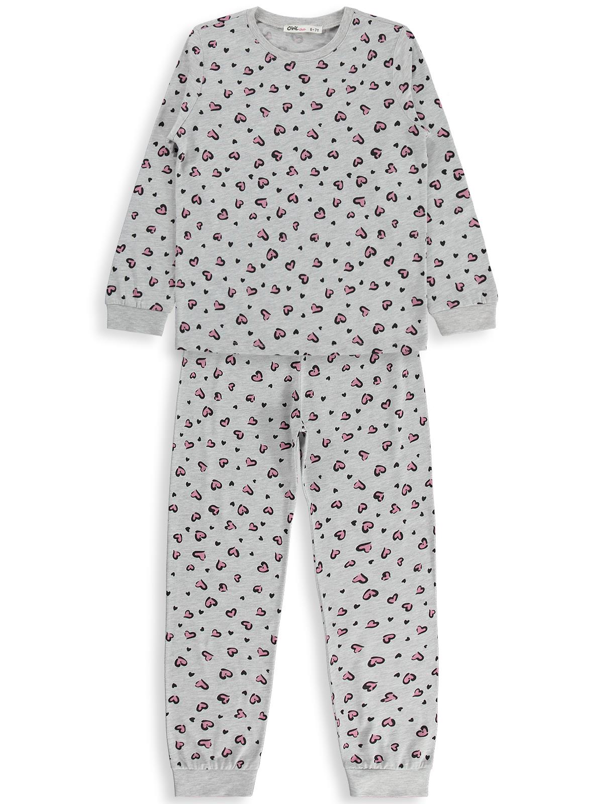 Civil Girls Leopar 10-13 Yaş Pijama Takımı - Gri