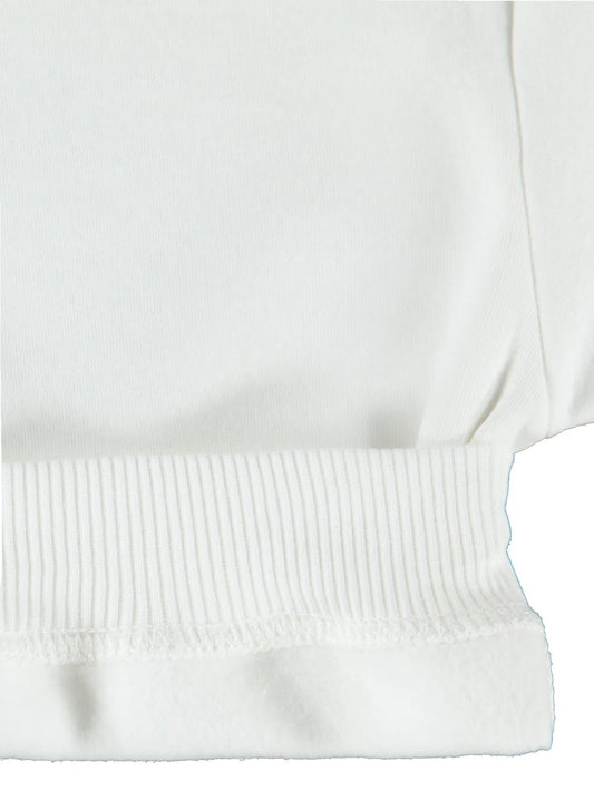Civil Kız Çocuk Düz Sweatshirt | 3 İp Uzun Kol Bisiklet Yaka | Okul Kreş ve Günlük Kullanım - Ekru