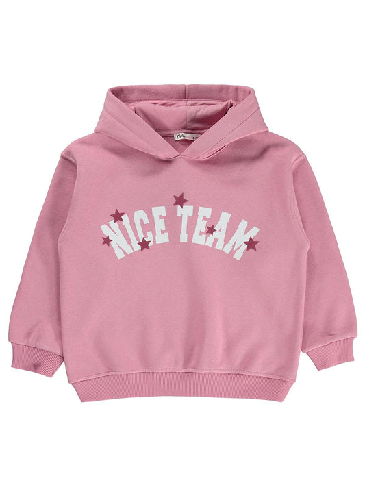 Civil Girls Nice Team Baskılı 6-9 Yaş Sweatshirt - Pembe