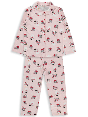 Civil Girls Kardan Adam Baskılı 6-9 Yaş Pijama Takımı - Pembe