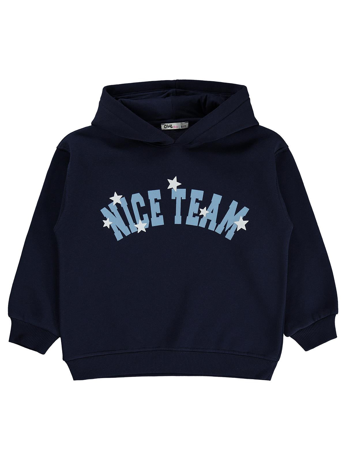 Civil Girls Nice Team Baskılı 6-9 Yaş Sweatshirt - Lacivert