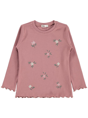 Civil Girls Çiçek Baskılı 6-9 Yaş Sweatshirt - Lila