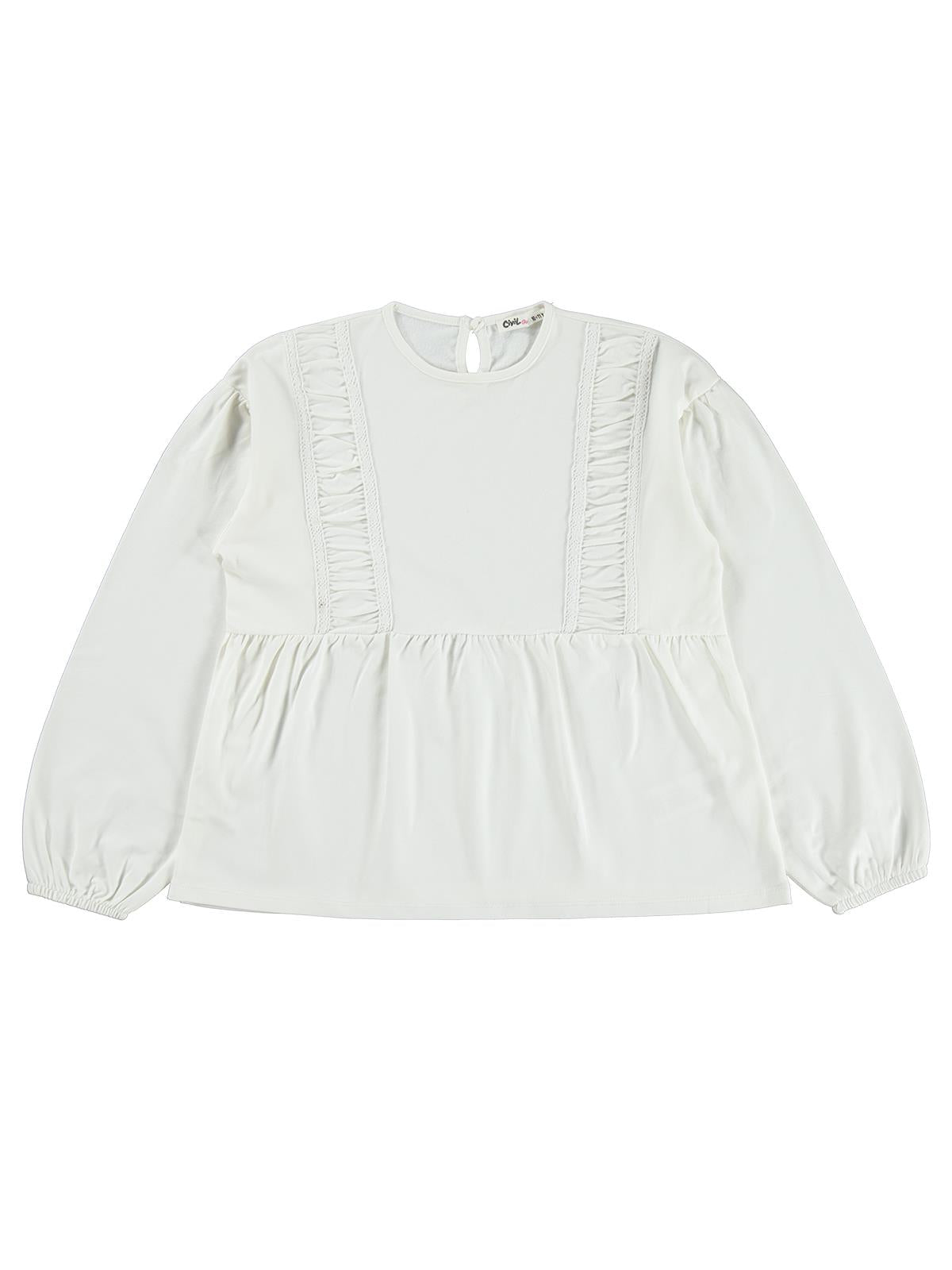 Civil Girls Fırfır Detaylı 10-13 Yaş Sweatshirt - Ekru