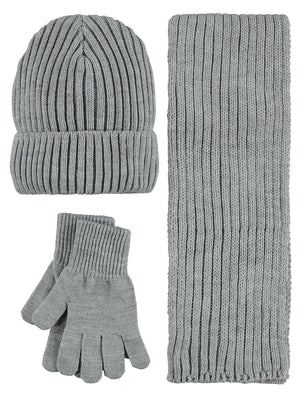 Civil Boys 10-13 Yaş Atkı Bere Eldiven Set - Gri