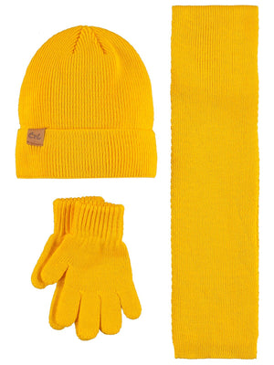 Civil Boys 6-9 Yaş Atkı Bere Eldiven Set - Hardal
