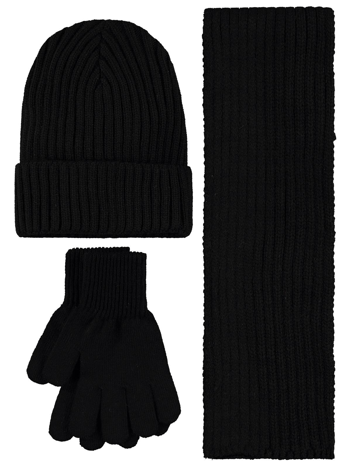 Civil Boys 10-13 Yaş Atkı Bere Eldiven Set - Siyah