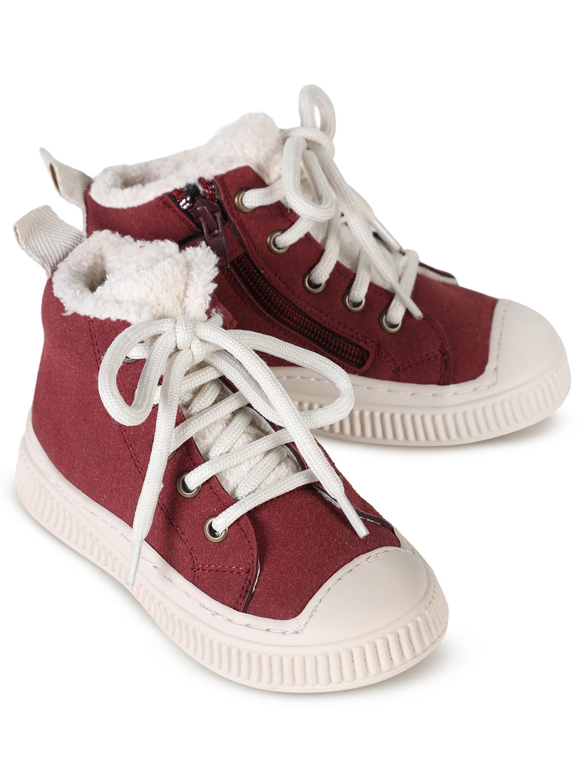 Civil Boots Kürklü Fermuarlı 27-31 Numara Bot ve Çizme - Bordo