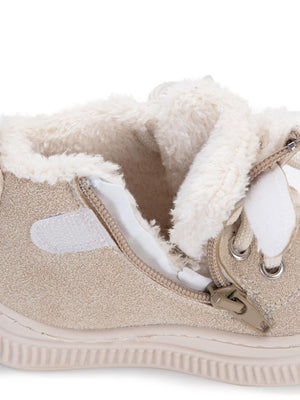 Civil Boots Kürklü Fermuarlı 22-26 Numara Bot ve Çizme - Bej