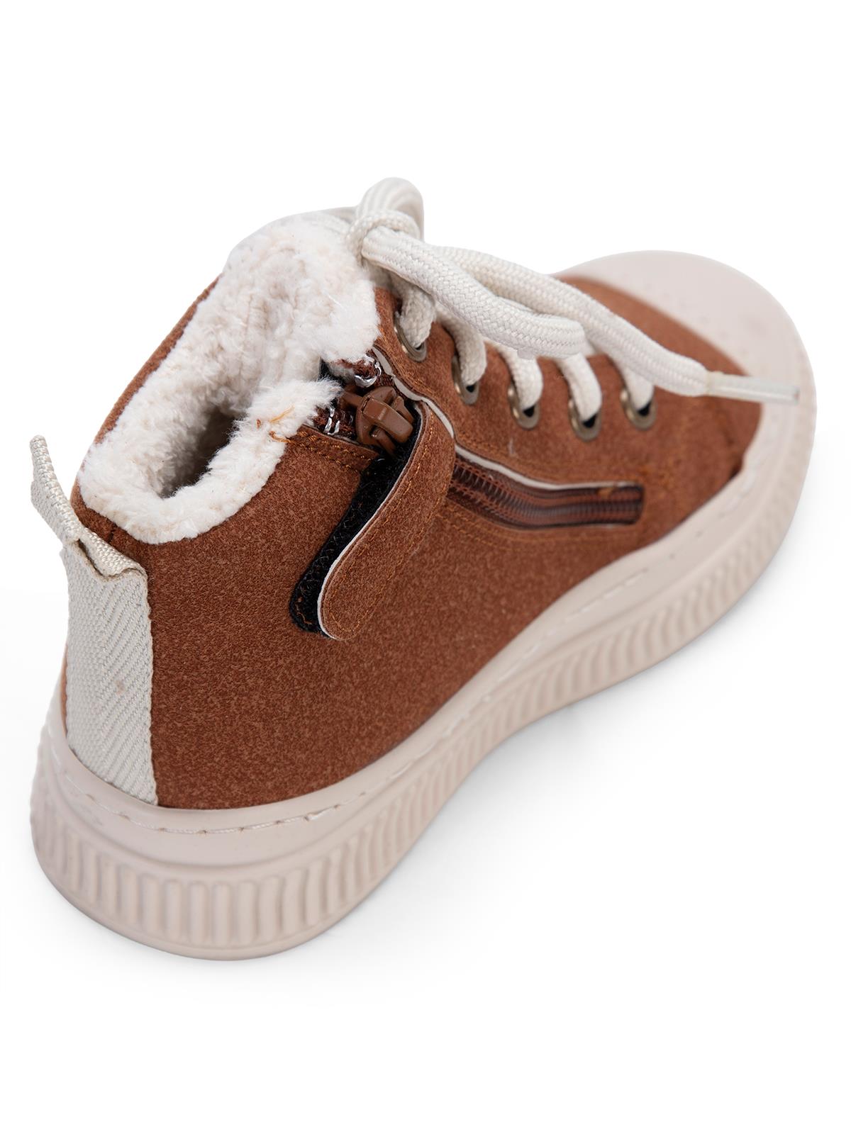 Civil Boots Kürklü Fermuarlı 32-36  Numara Bot ve Çizme - Kahverengi
