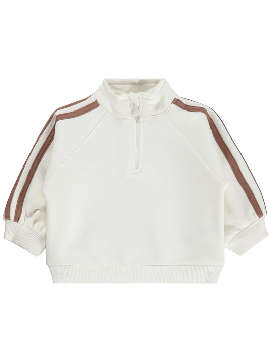 Civil Baby Yarım Fermuar 6-18 Ay Sweatshirt - Ekru