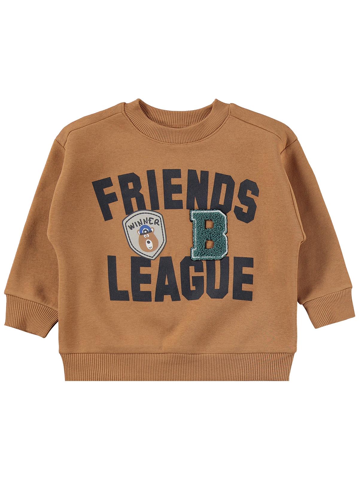 Civil Erkek Çocuk FRIENDS LEAGUE BASKILI Eşofman Takımı | 3 İp-3 İp | Okul Kreş ve Günlük Kullanım - Kahve
