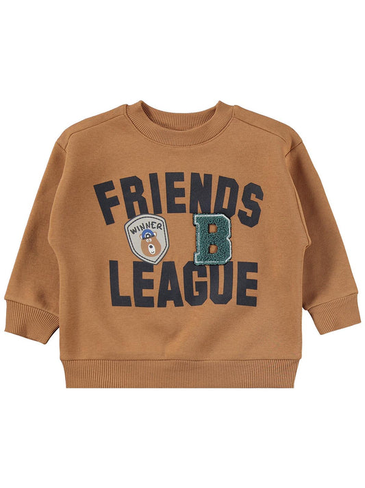 Civil Erkek Çocuk FRIENDS LEAGUE BASKILI Eşofman Takımı | 3 İp-3 İp | Okul Kreş ve Günlük Kullanım - Kahve