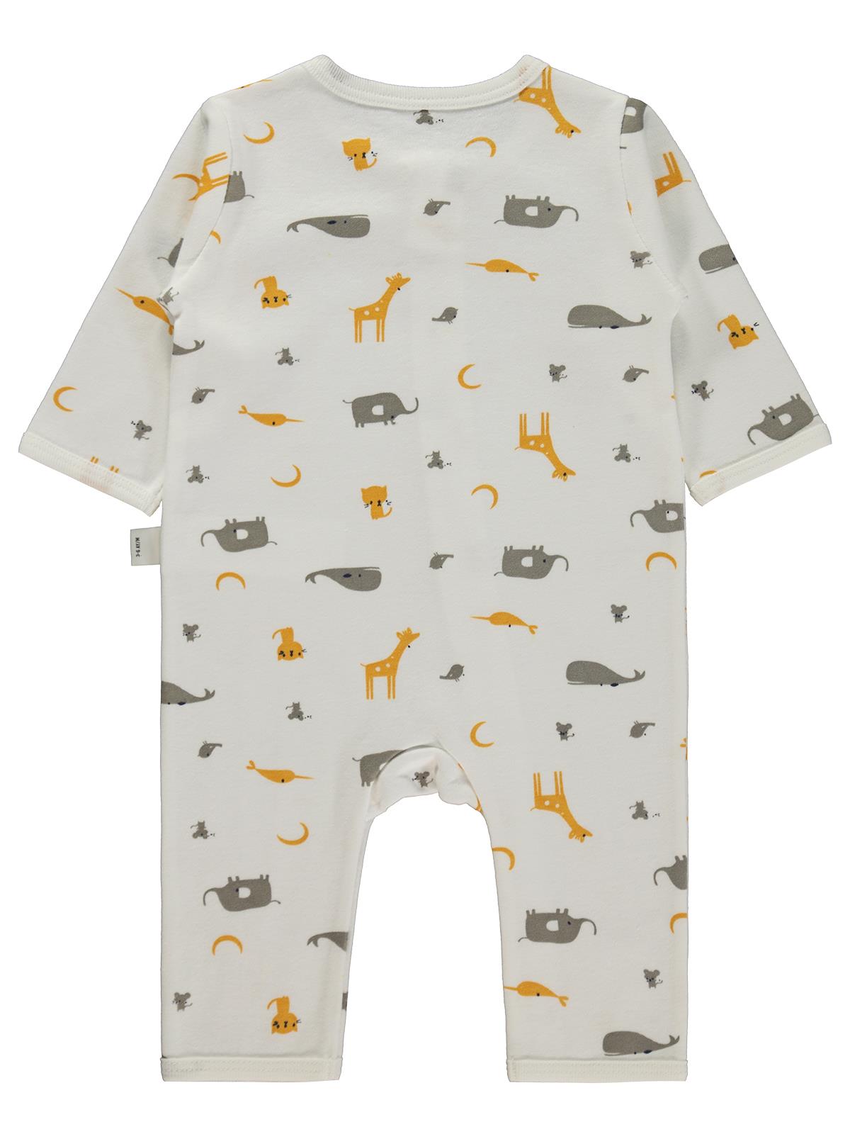 Civil Baby Hayvan Baskılı 3-12 Ay Tulum - Ekru